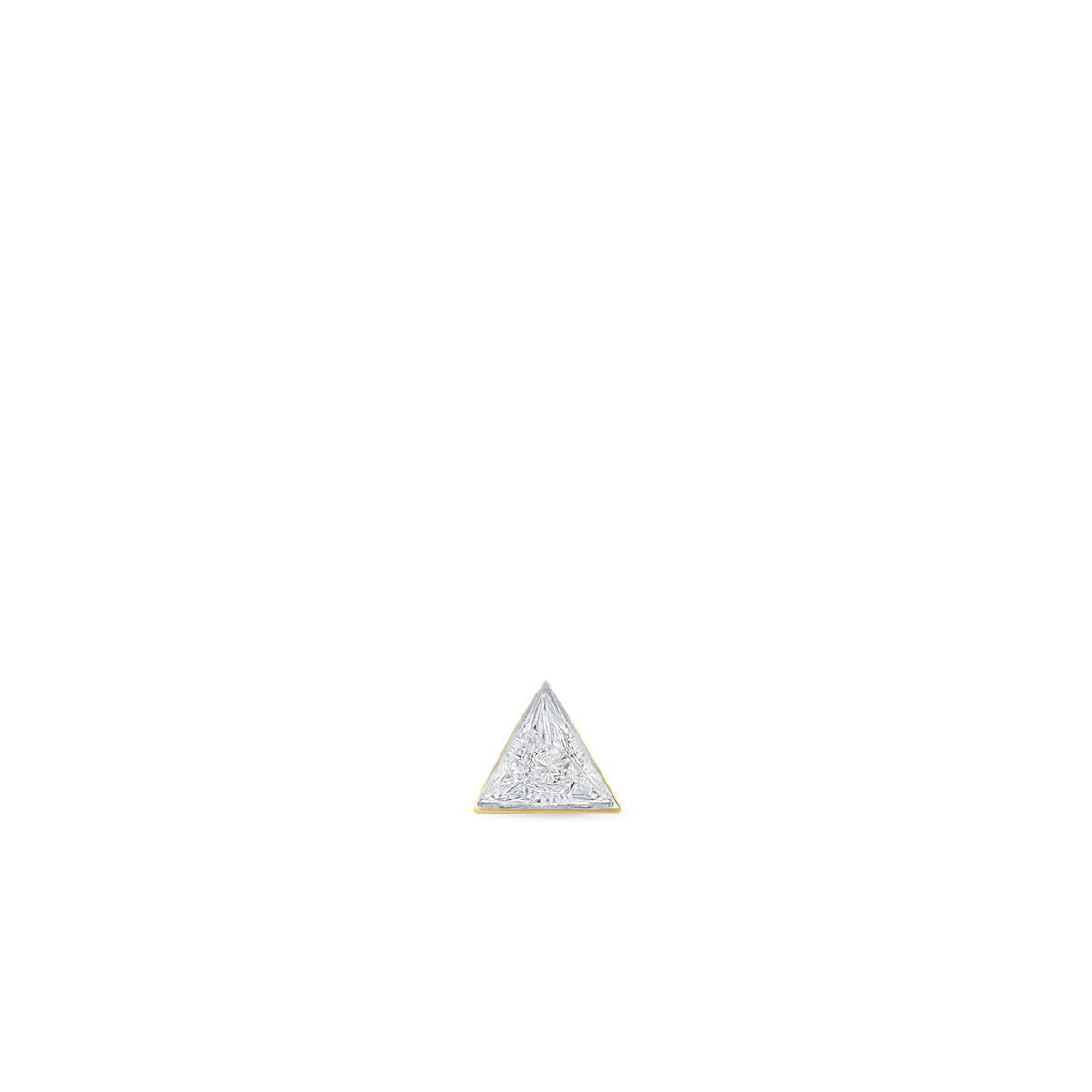 Invisible Set Triangle Diamond Threaded Stud Earring