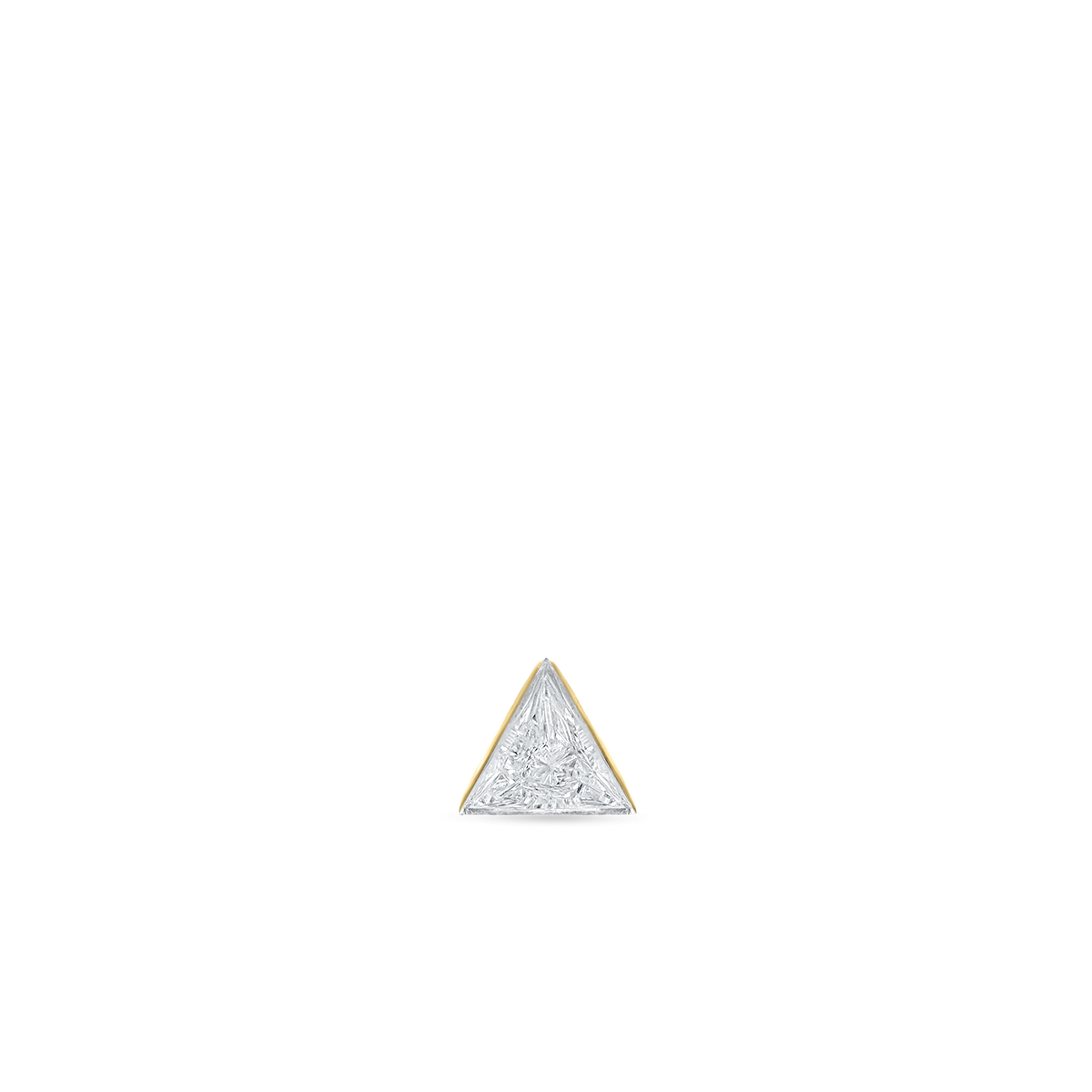 Invisible Set Triangle Diamond Threaded Stud Earring