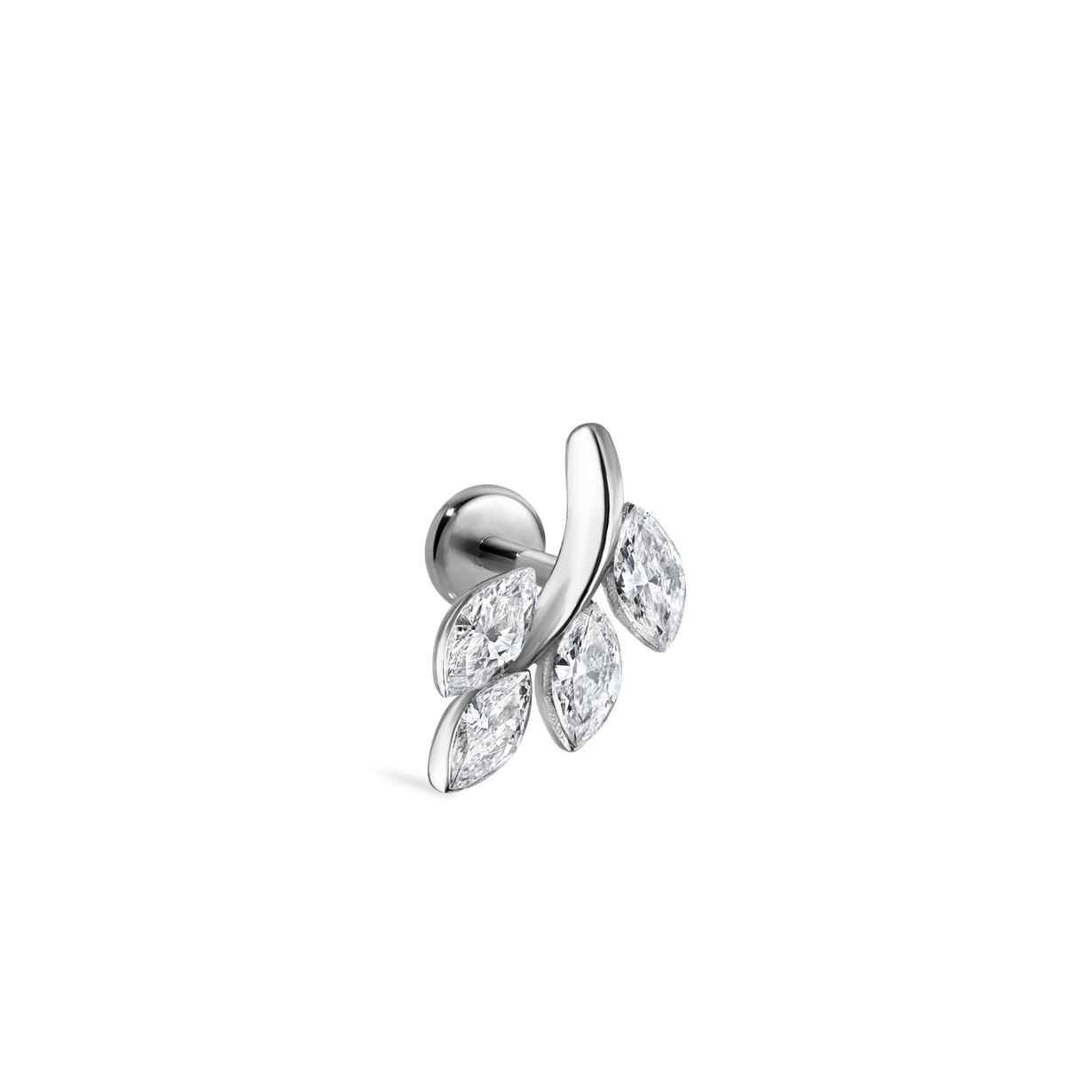 Diamond Vine Threaded Stud Earring
