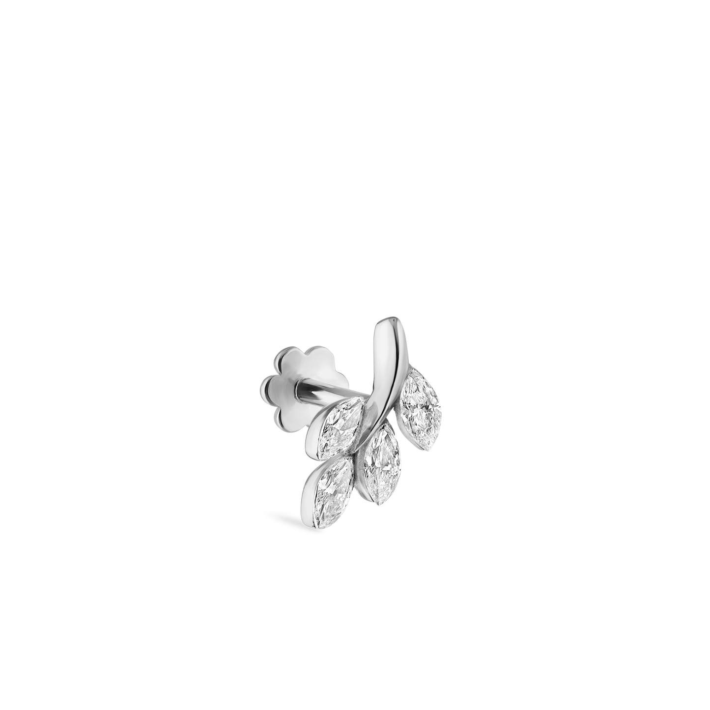 Diamond Vine Threaded Stud Earring