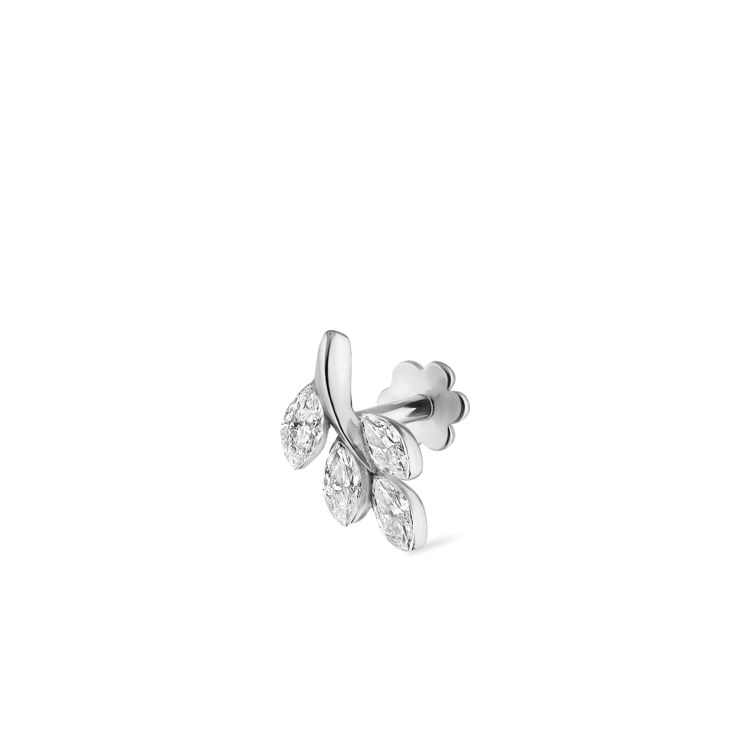 Diamond Vine Threaded Stud Earring