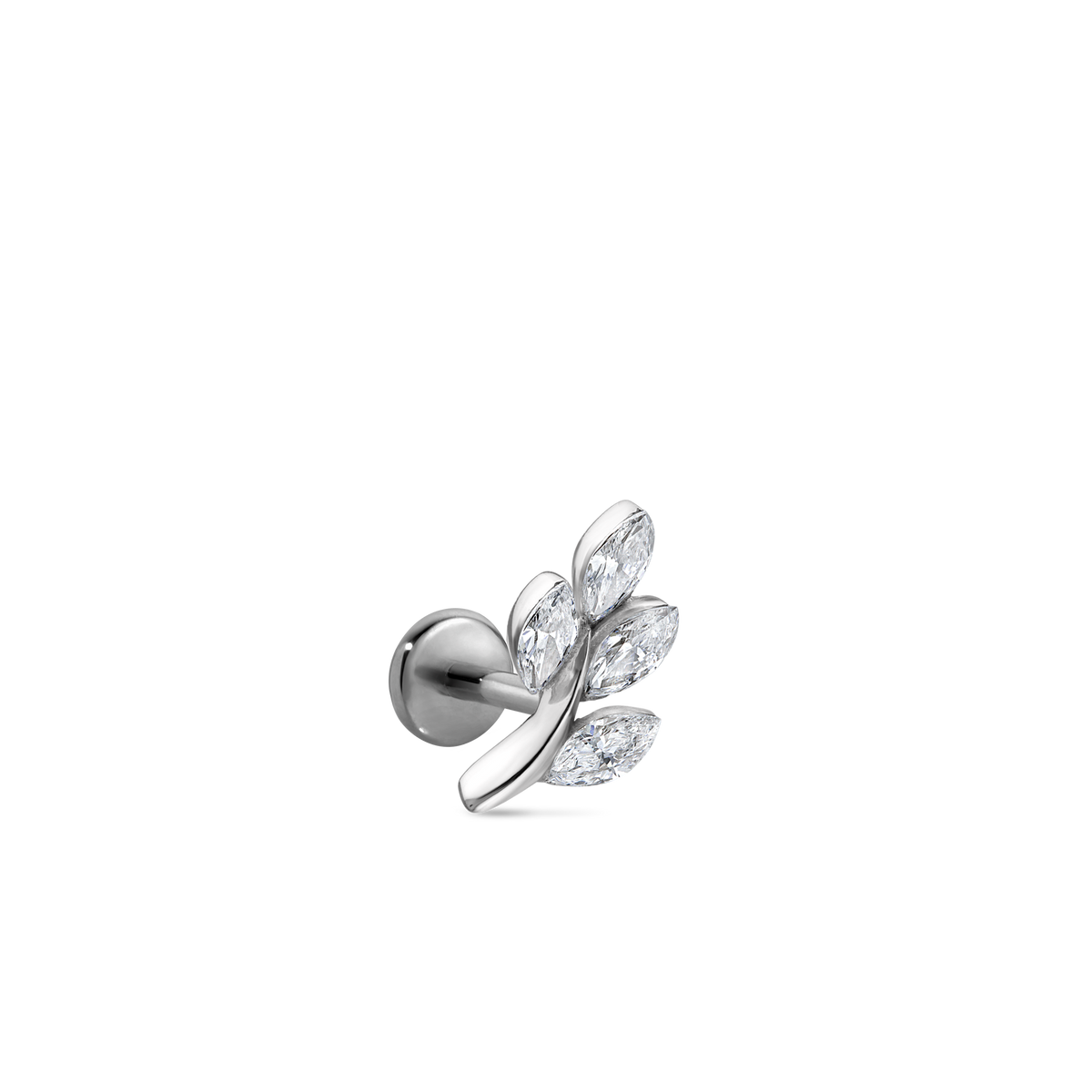 Diamond Vine Threaded Stud Earring