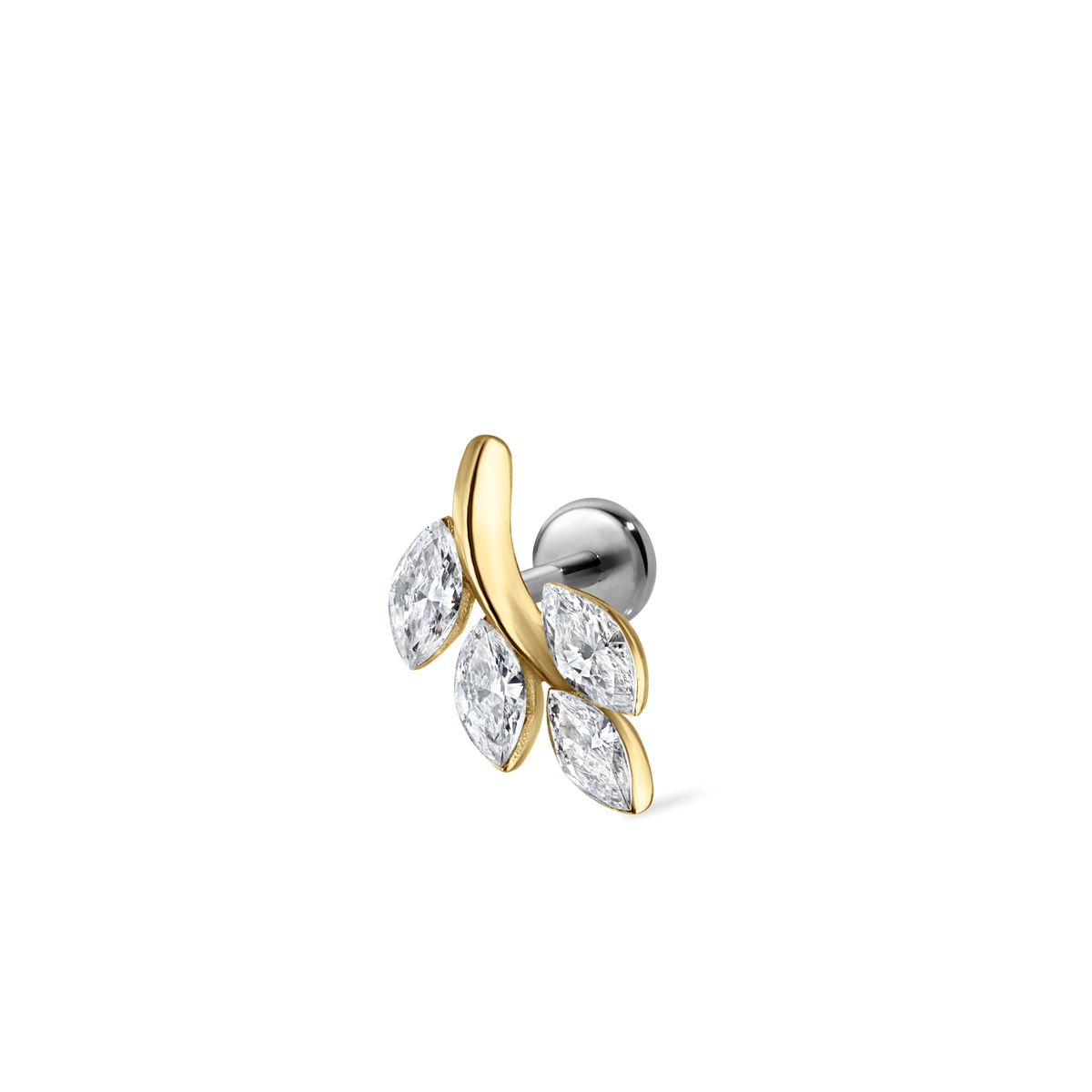Diamond Vine Threaded Stud Earring