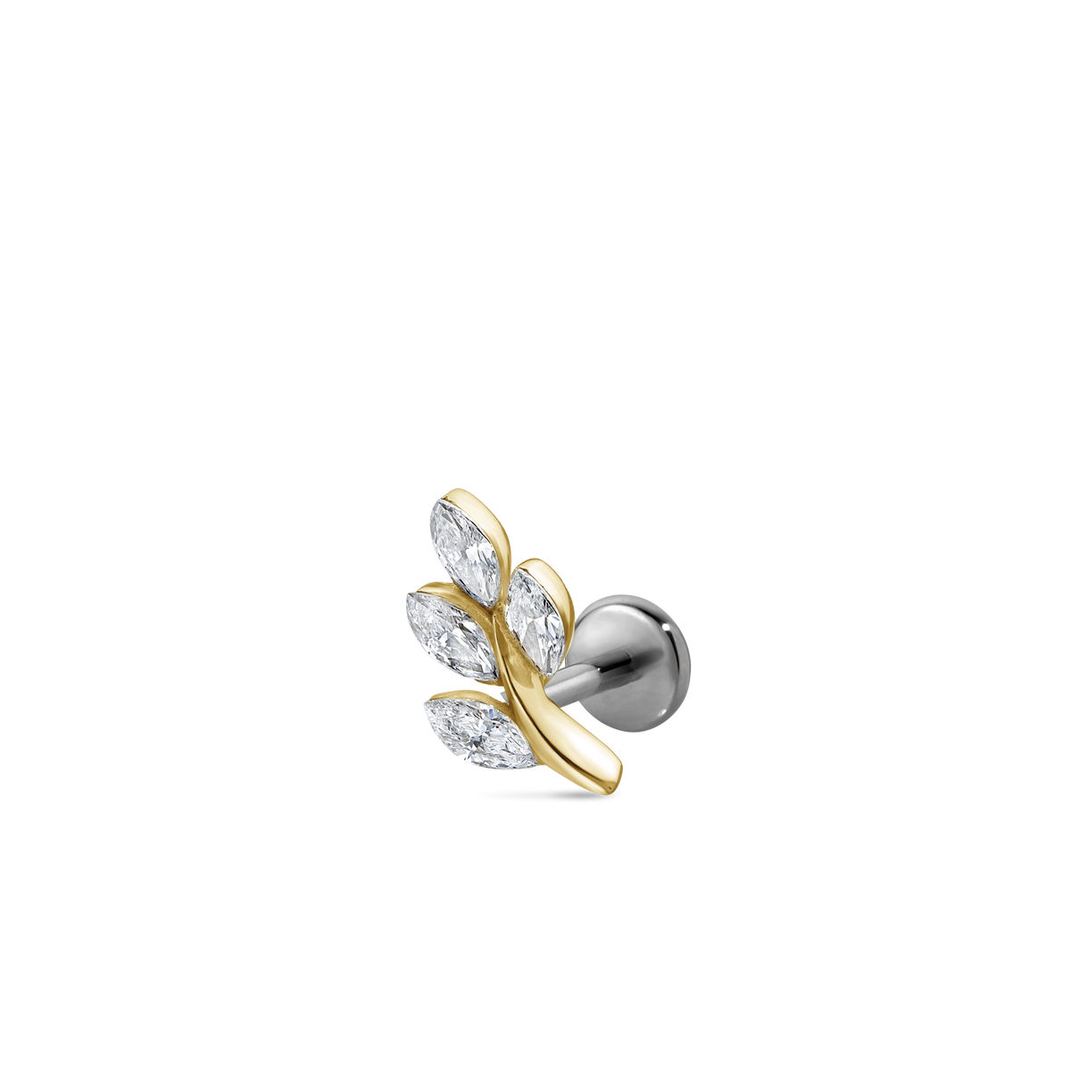 Diamond Vine Threaded Stud Earring