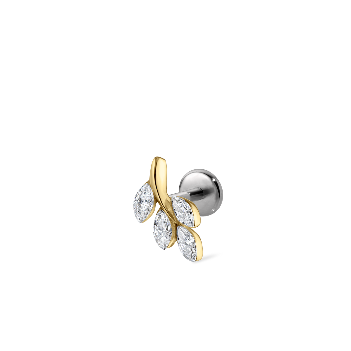 Diamond Vine Threaded Stud Earring