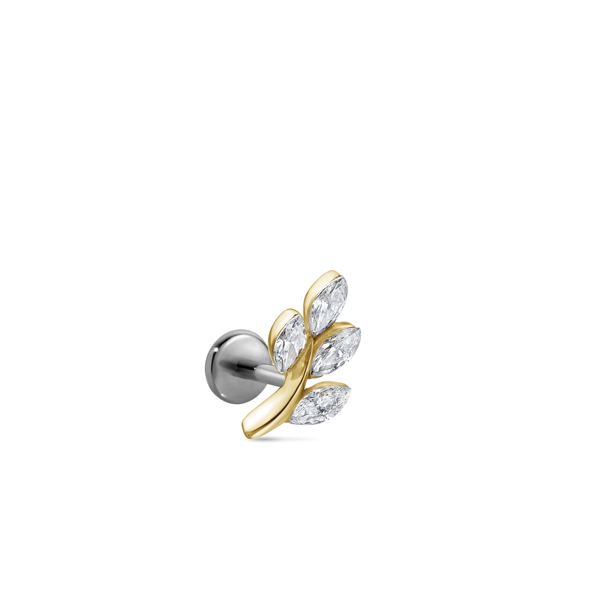 Diamond Vine Threaded Stud Earring