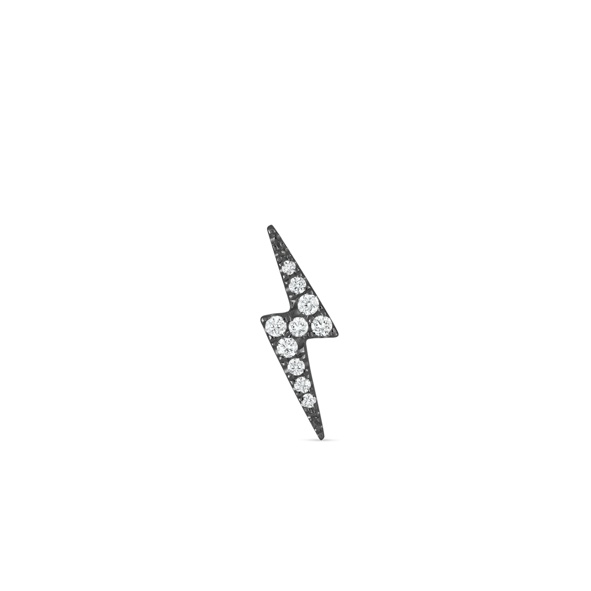 Diamond Lightning Bolt Threaded Stud Earring