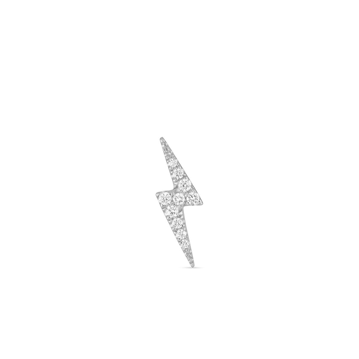 Diamond Lightning Bolt Threaded Stud Earring