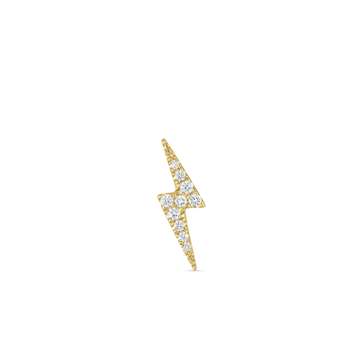 Diamond Lightning Bolt Threaded Stud Earring