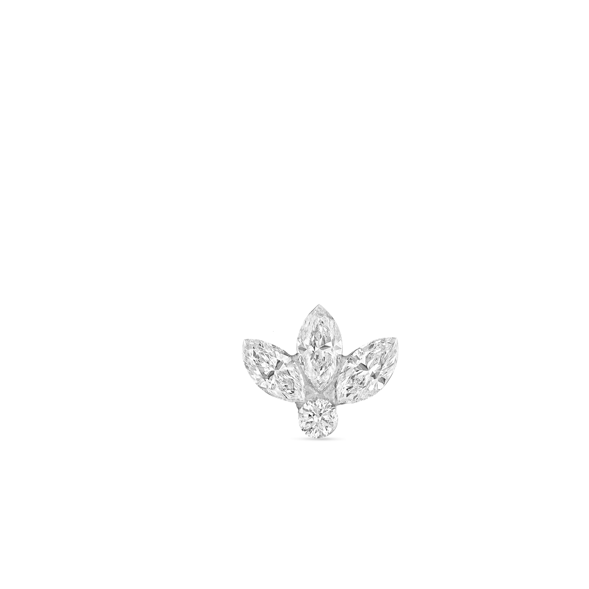 Invisible Diamond Lotus Threaded Stud Earring