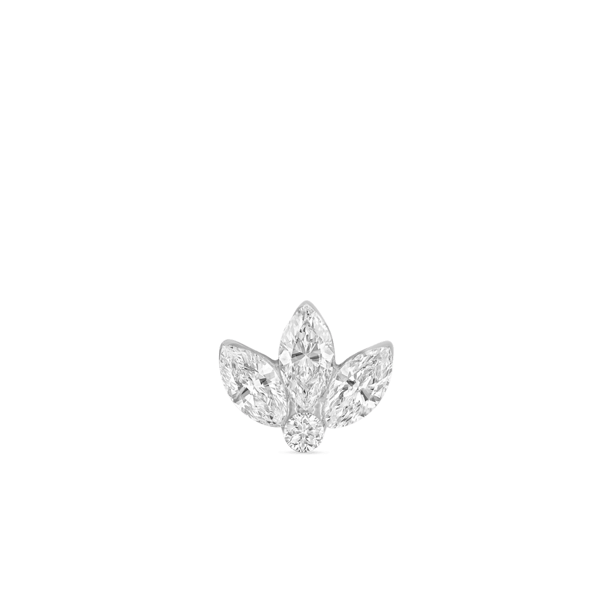 Invisible Diamond Lotus Threaded Stud Earring