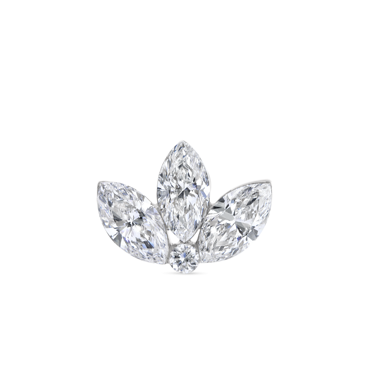 Invisible Diamond Lotus Threaded Stud Earring