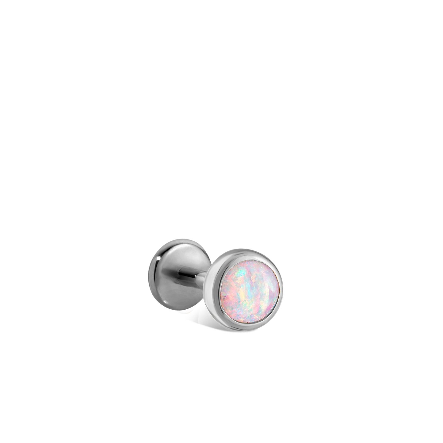 Opal Threaded Stud Earring With Titanium Backing