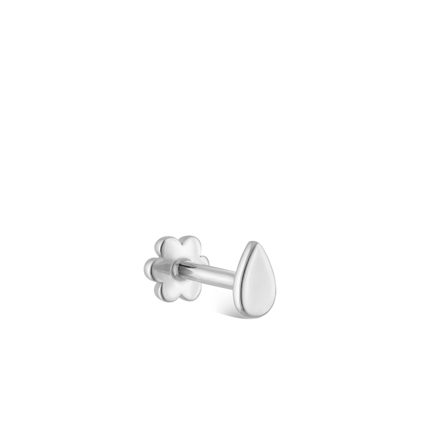 Plain Pear Shaped Threaded Stud Earring