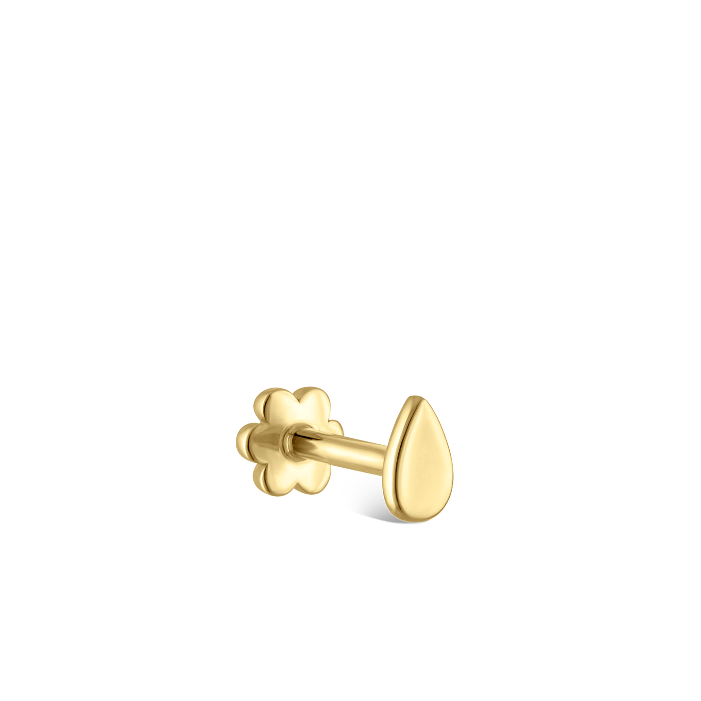 Plain Pear Shaped Threaded Stud Earring