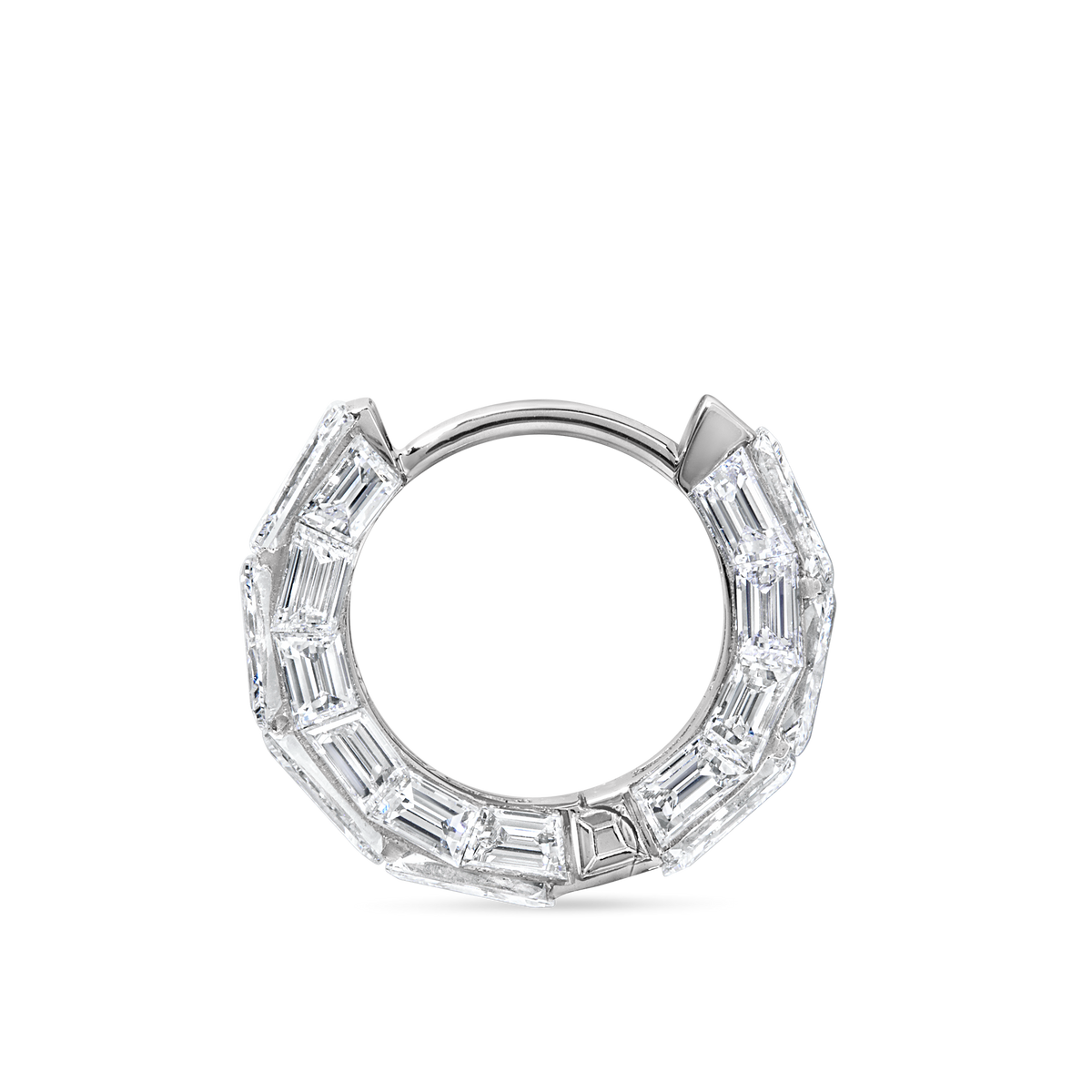 Invisible Set Elongated Princess & Baguette Diamond Eternity Hoop