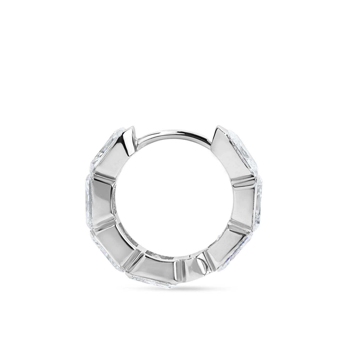 Invisible Set Radiant Cut Diamond Eternity Hoop Earring