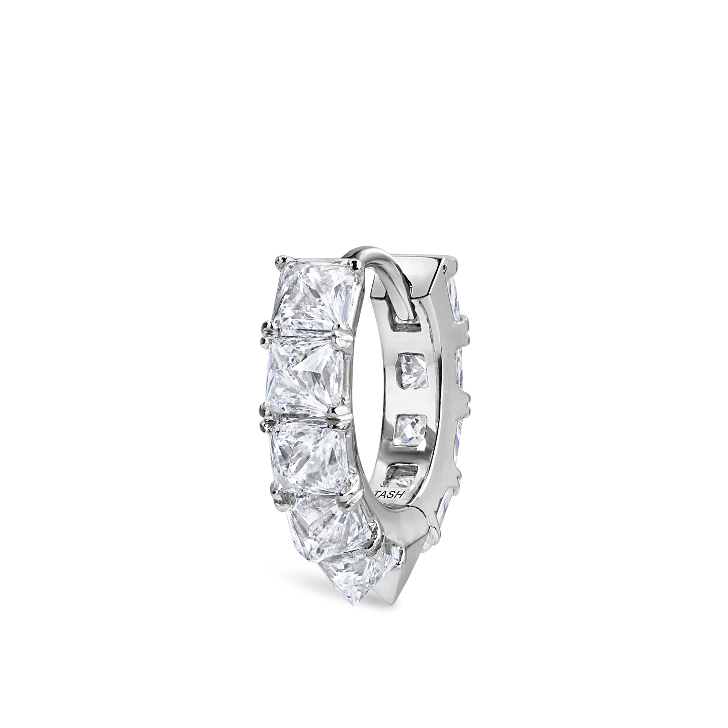 2.5mm Pyramid Diamond Eternity Hoop Earring