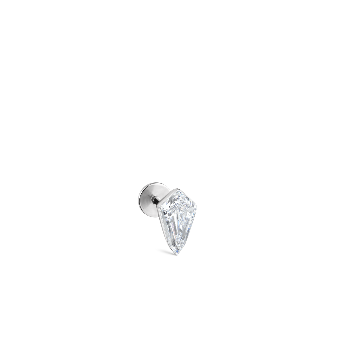 Invisible Set Kite Diamond Threaded Stud Earring