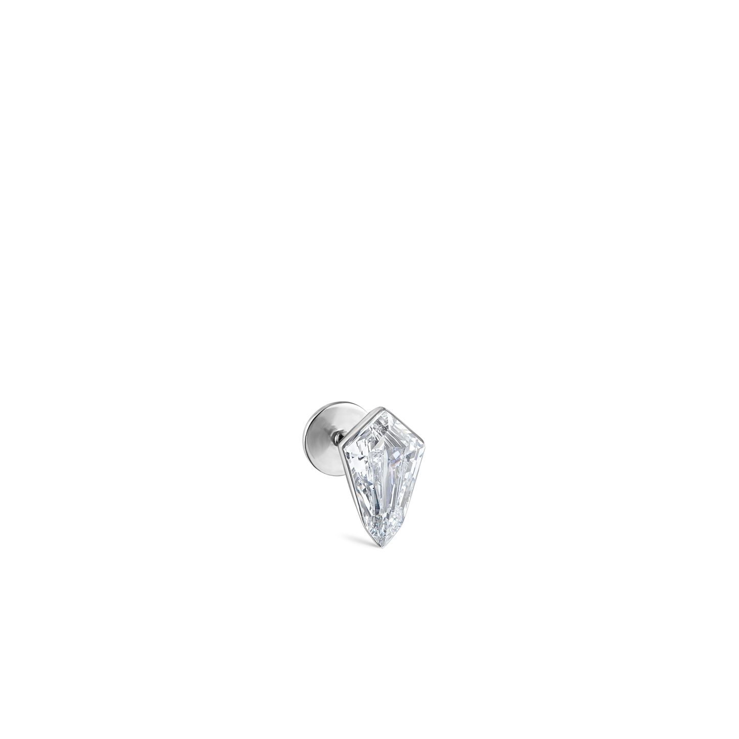 Invisible Set Kite Diamond Threaded Stud Earring