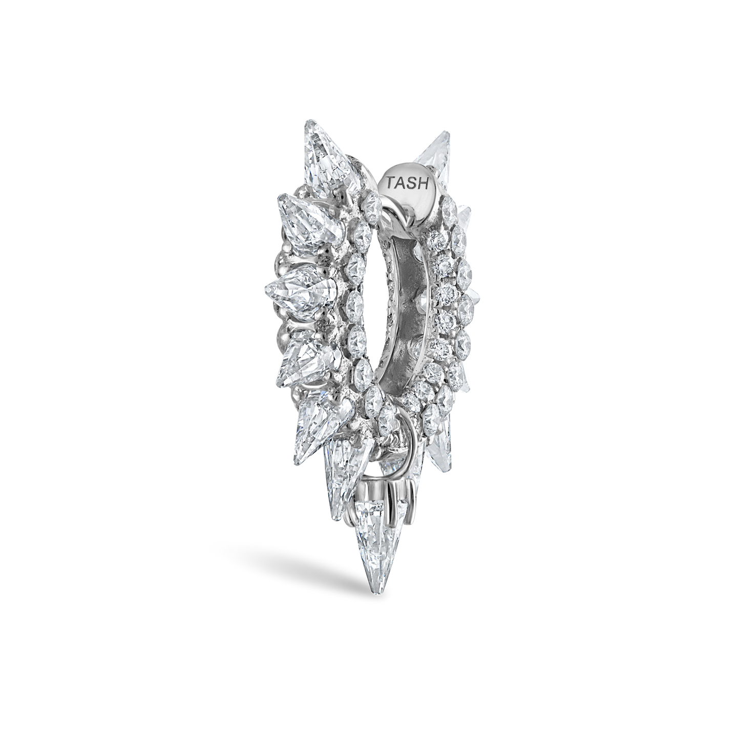 Diamond Spike Mohawk with Pavé Diamond Hoop Earring