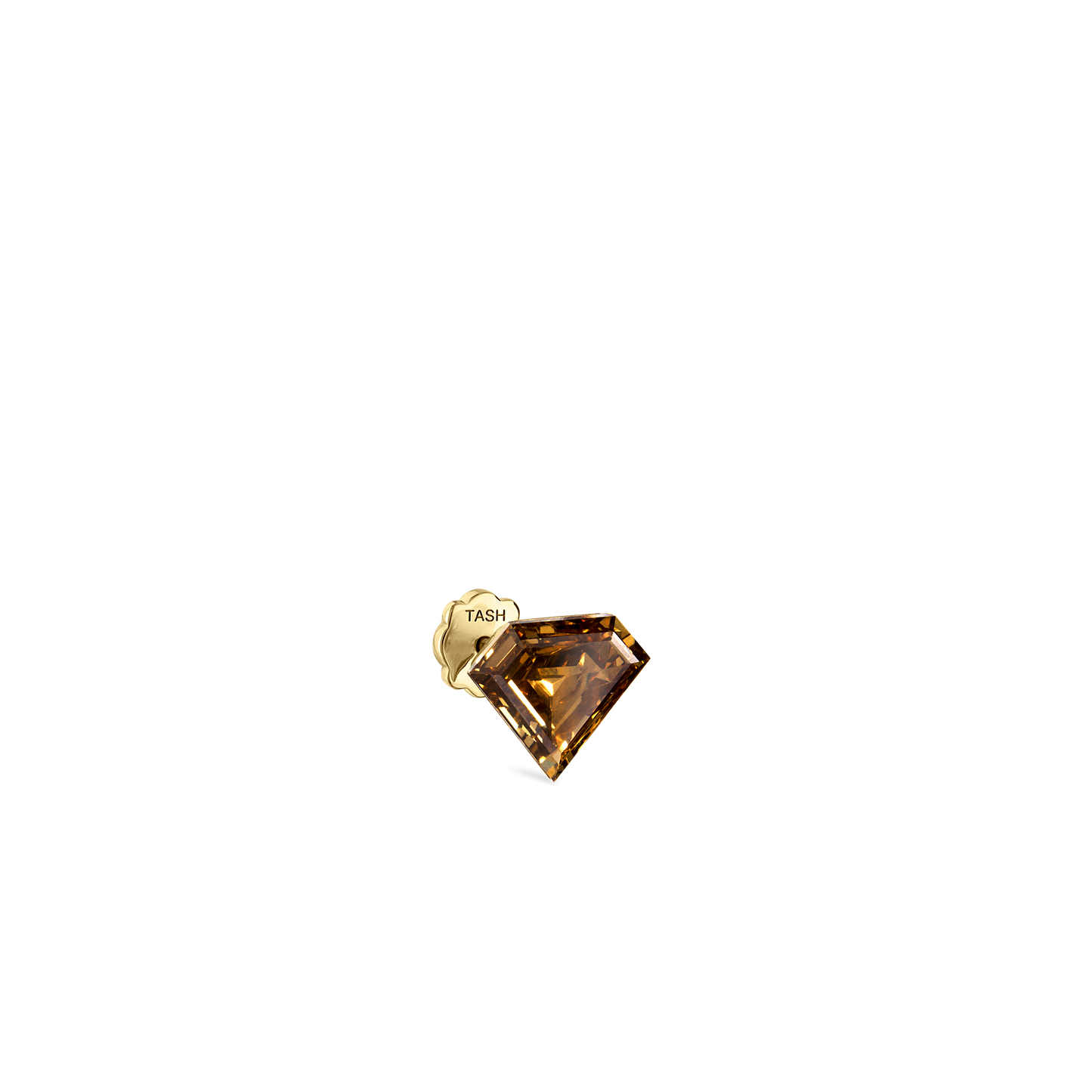 Invisible Set Silhouette Cognac Diamond Threaded Stud