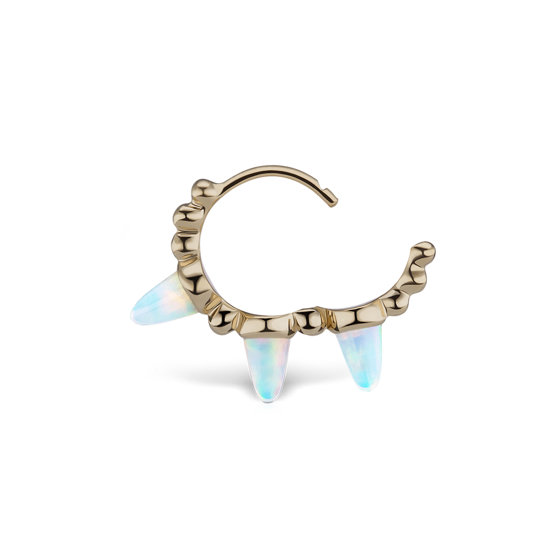 Triple Short Opal Spike Granulated Hoop Earring – MARIA TASH
