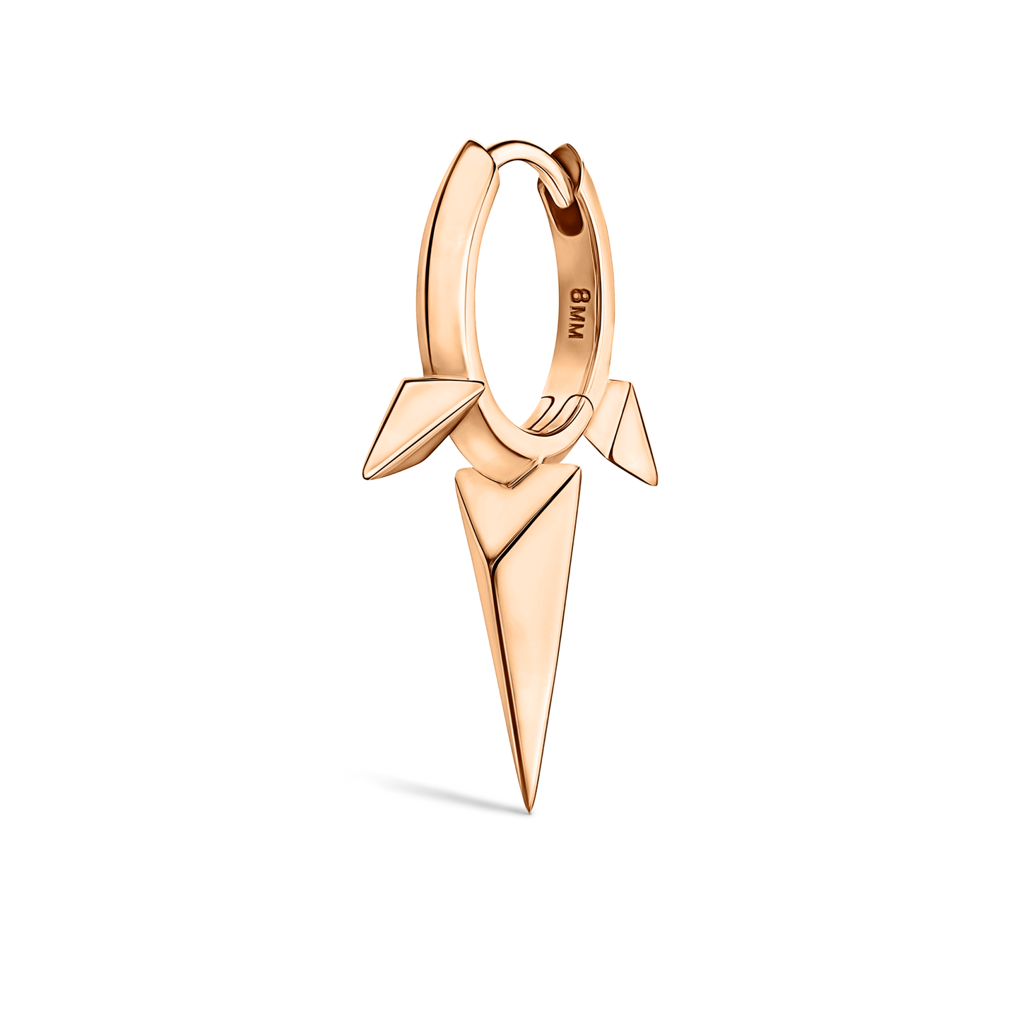 Faceted Triple Long Spike Hoop Earring