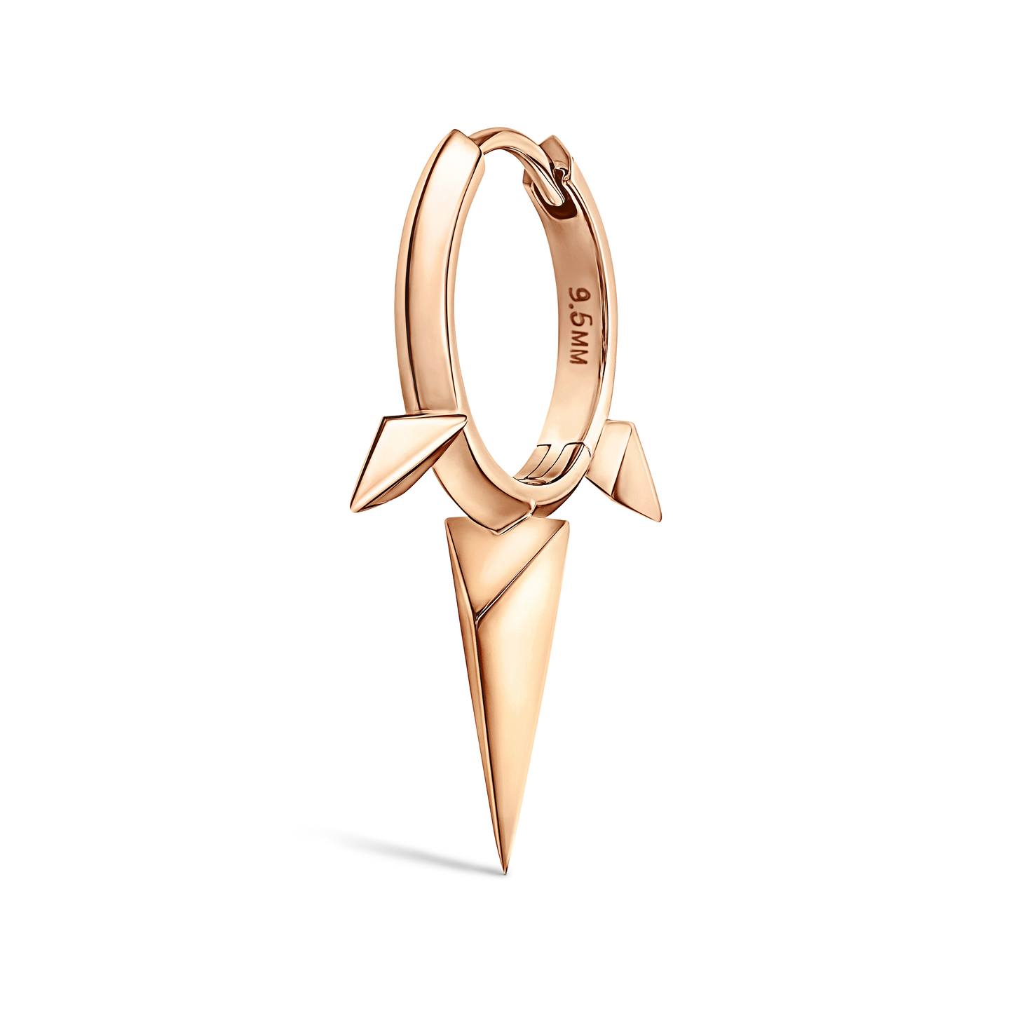 Faceted Triple Long Spike Hoop Earring