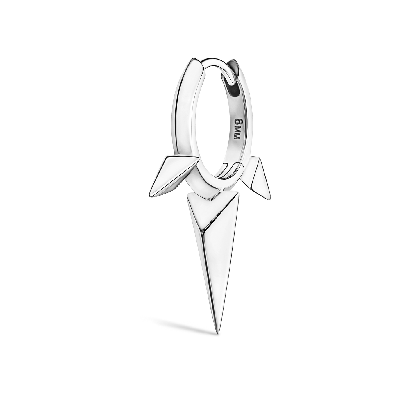 Faceted Triple Long Spike Hoop Earring