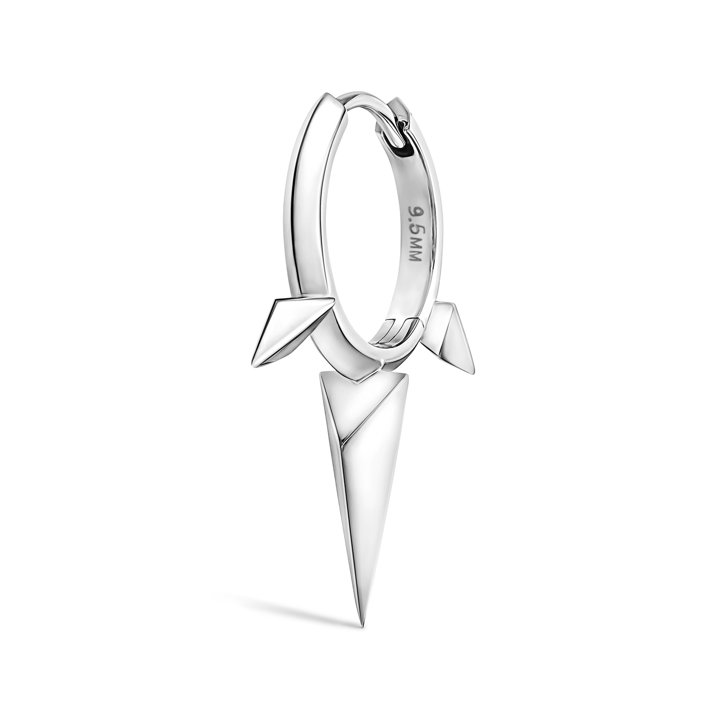 Faceted Triple Long Spike Hoop Earring