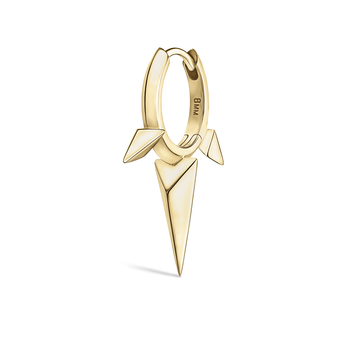 Faceted Triple Long Spike Hoop Earring