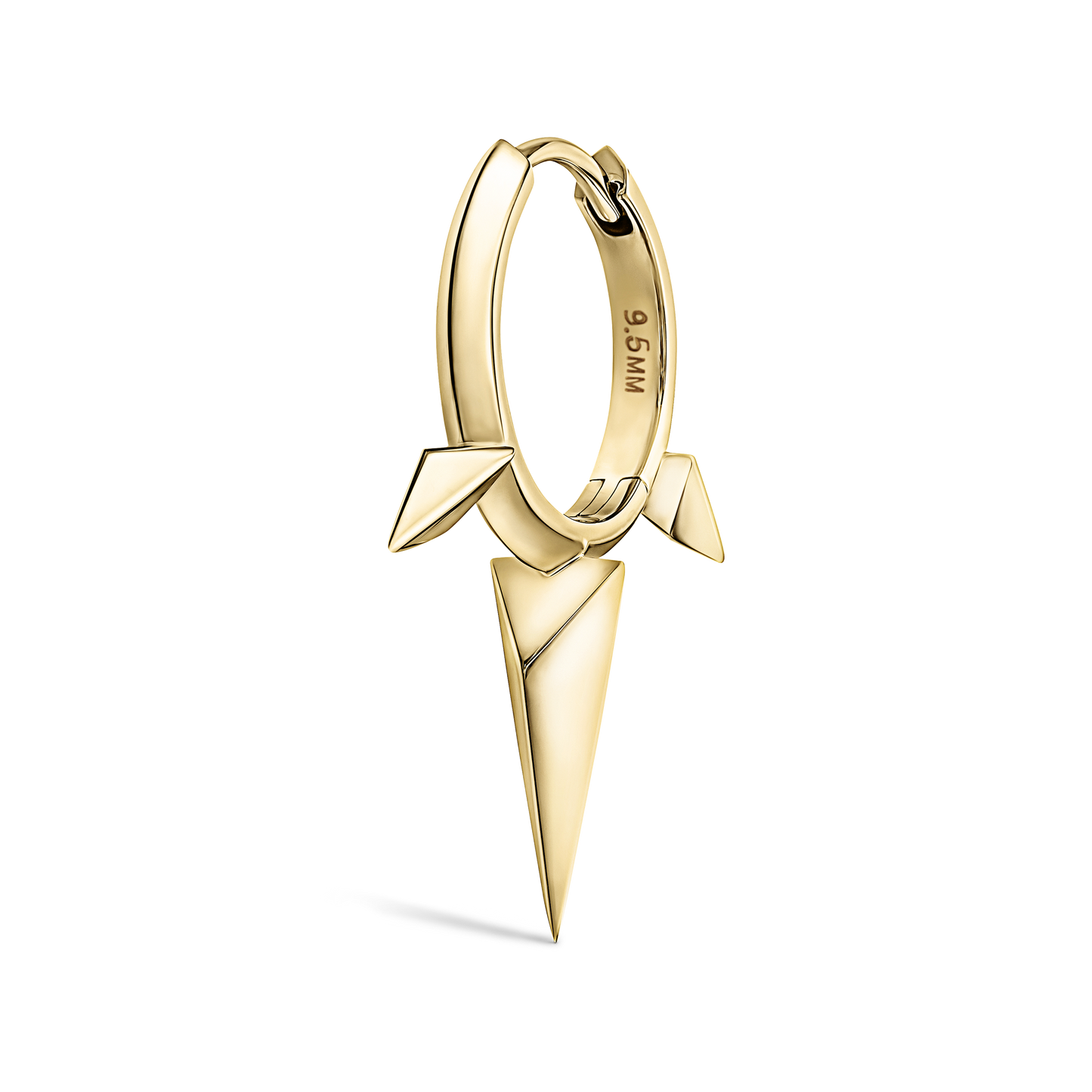 Faceted Triple Long Spike Hoop Earring