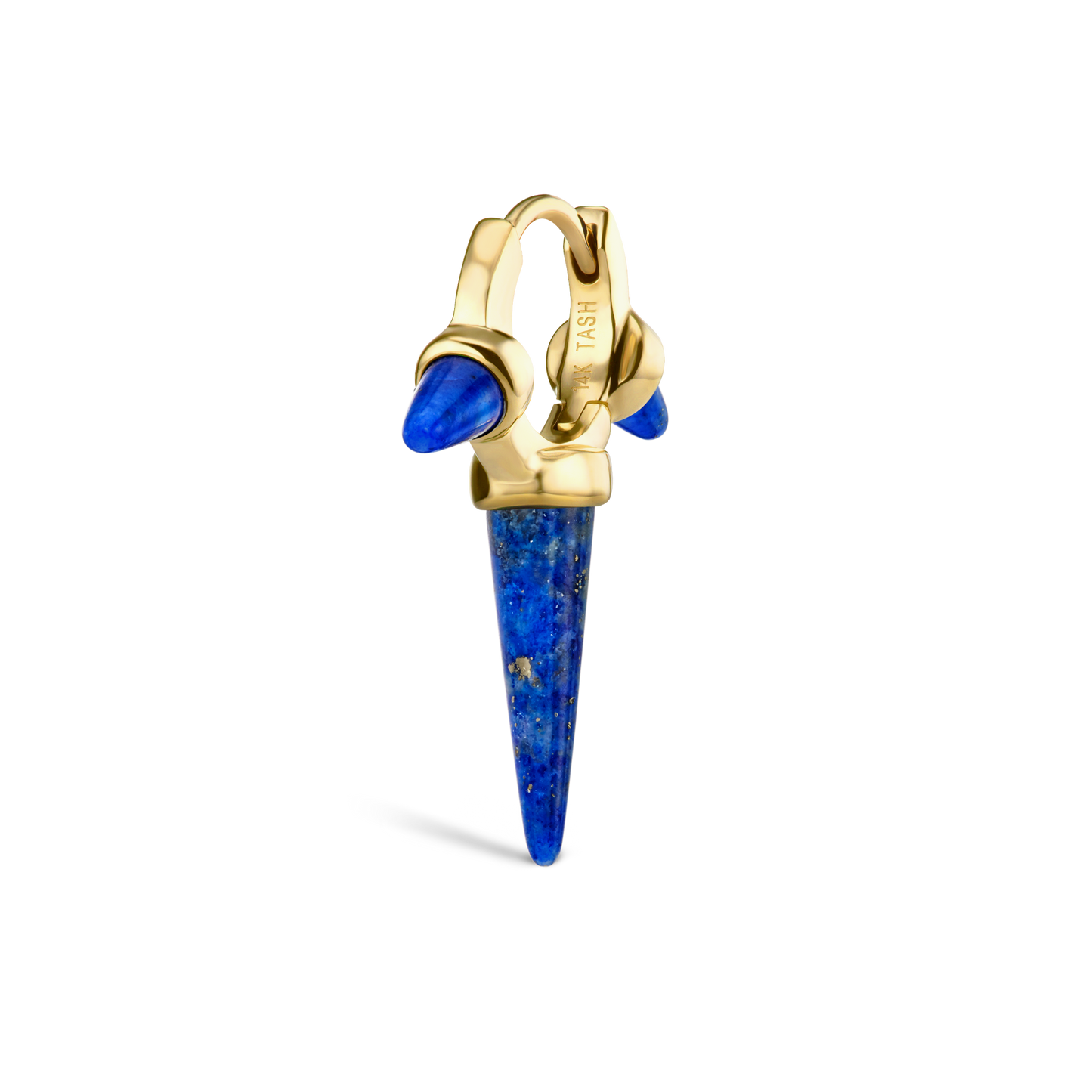 Lapis Triple Long Spike Hoop Earring