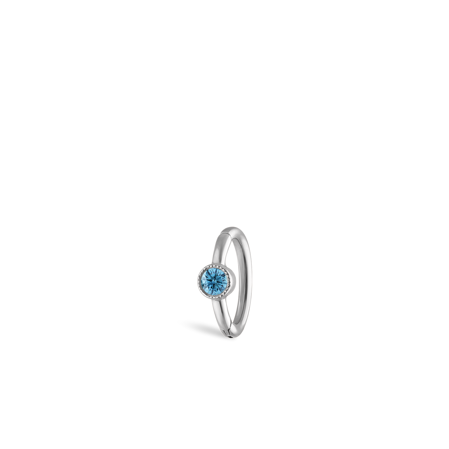 Scallop Set Light Blue Diamond Hoop Earring