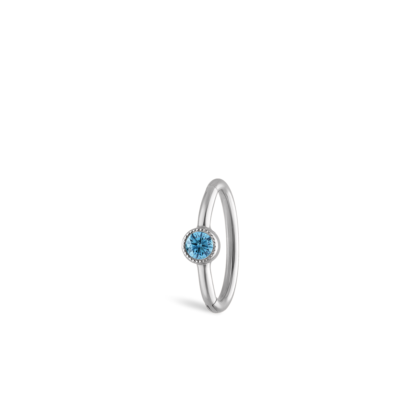 Scallop Set Light Blue Diamond Hoop Earring