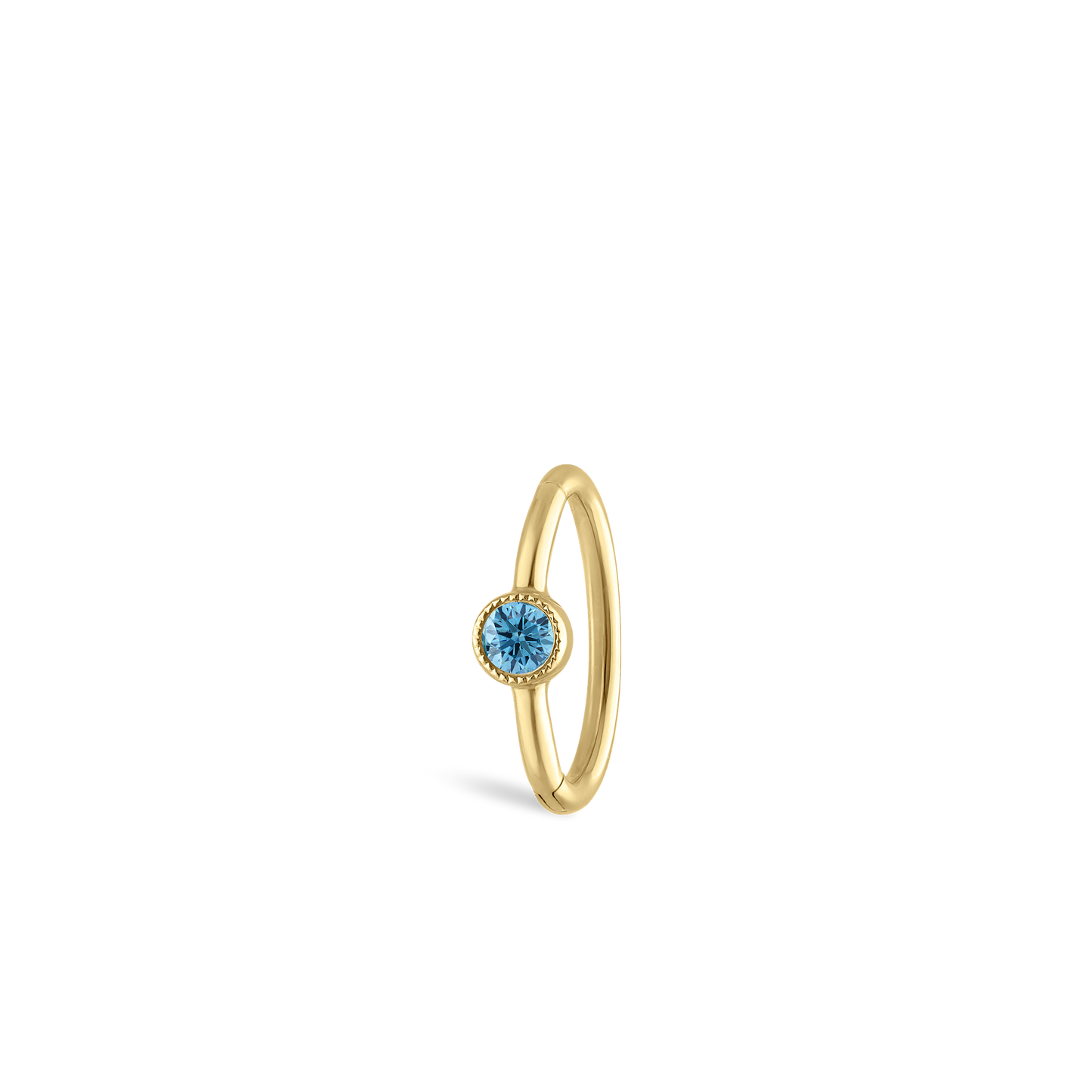Scallop Set Light Blue Diamond Hoop Earring