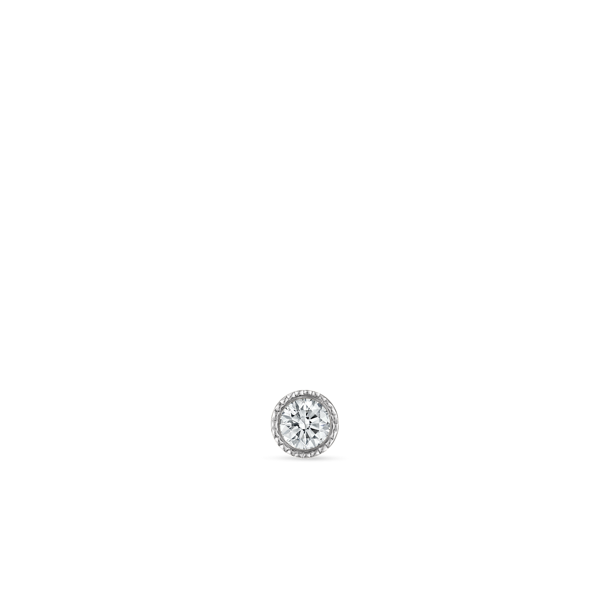 Scalloped Set Diamond Threaded Stud Earring
