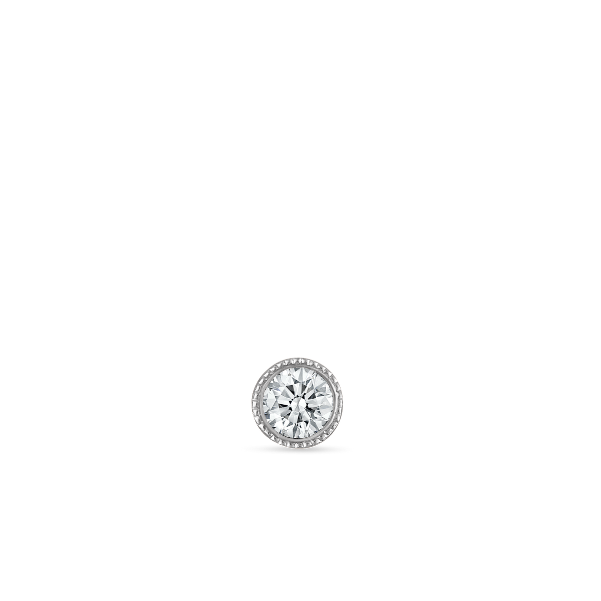 Scalloped Set Diamond Threaded Stud Earring