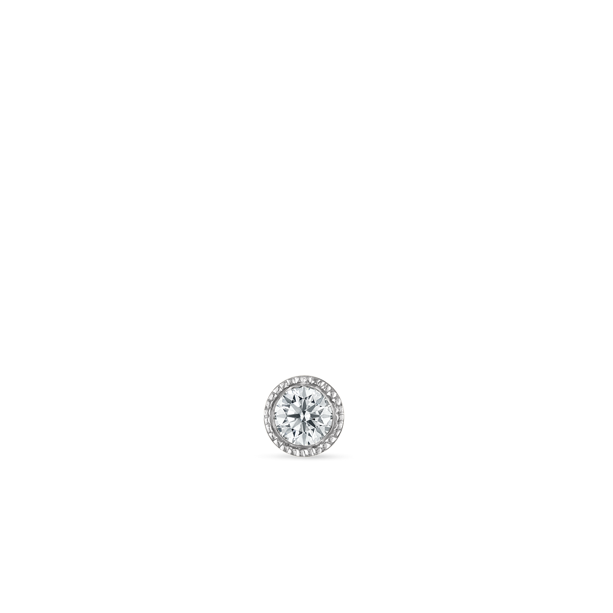 Scalloped Set Diamond Threaded Stud Earring