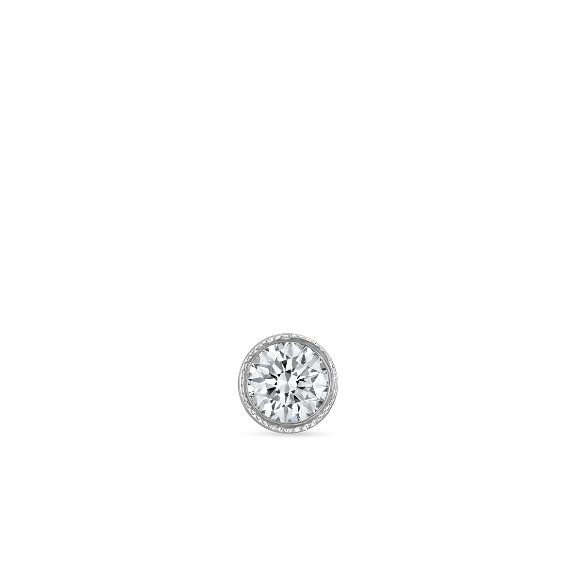 Scalloped Set Diamond Threaded Stud Earring