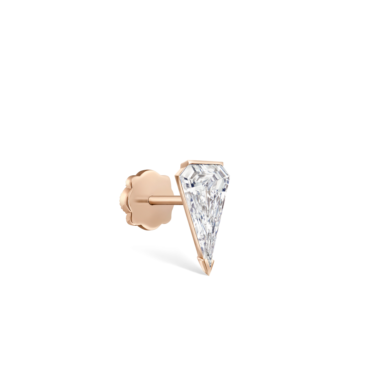 Low Profile Silhouette Diamond Threaded Stud Earring