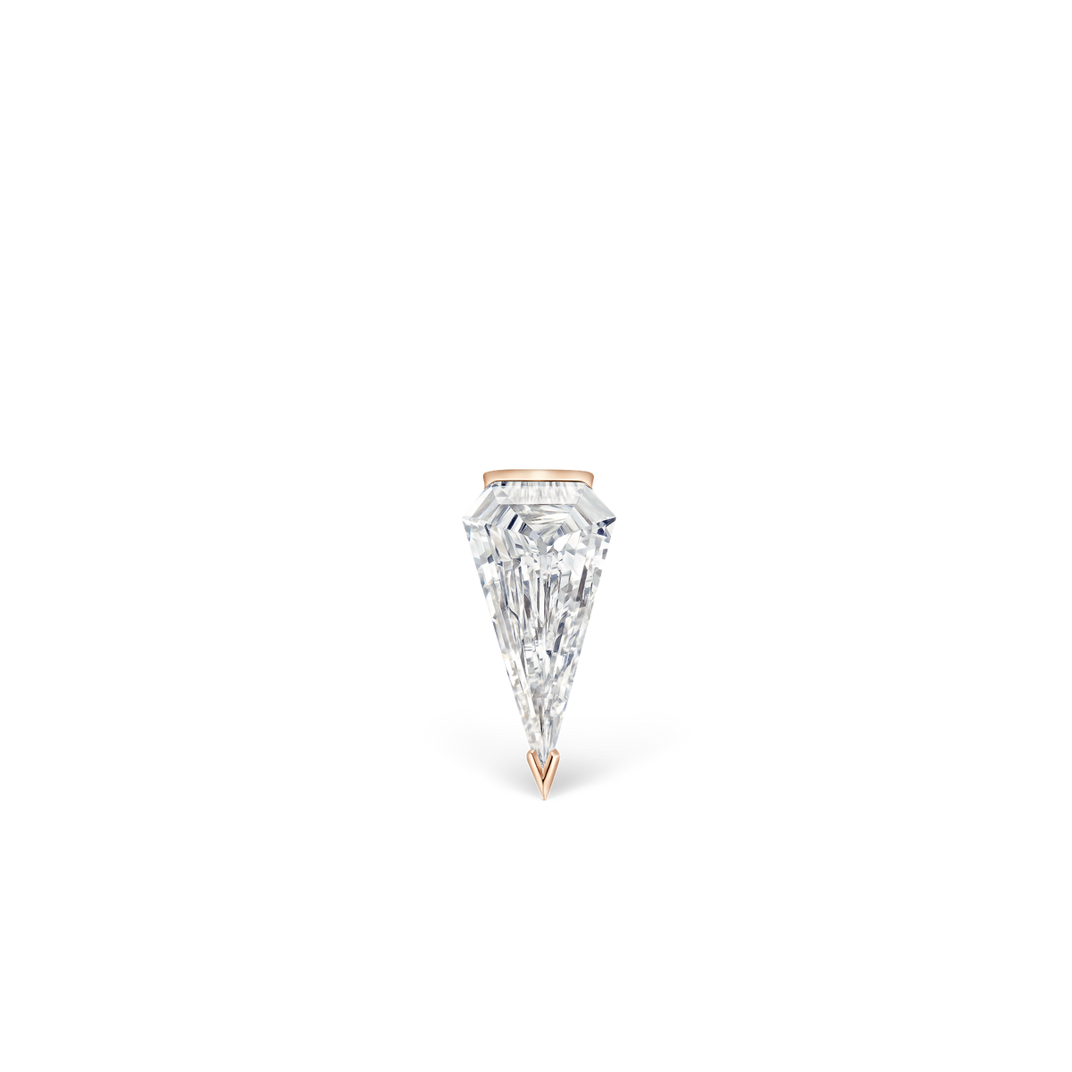 Low Profile Silhouette Diamond Threaded Stud Earring