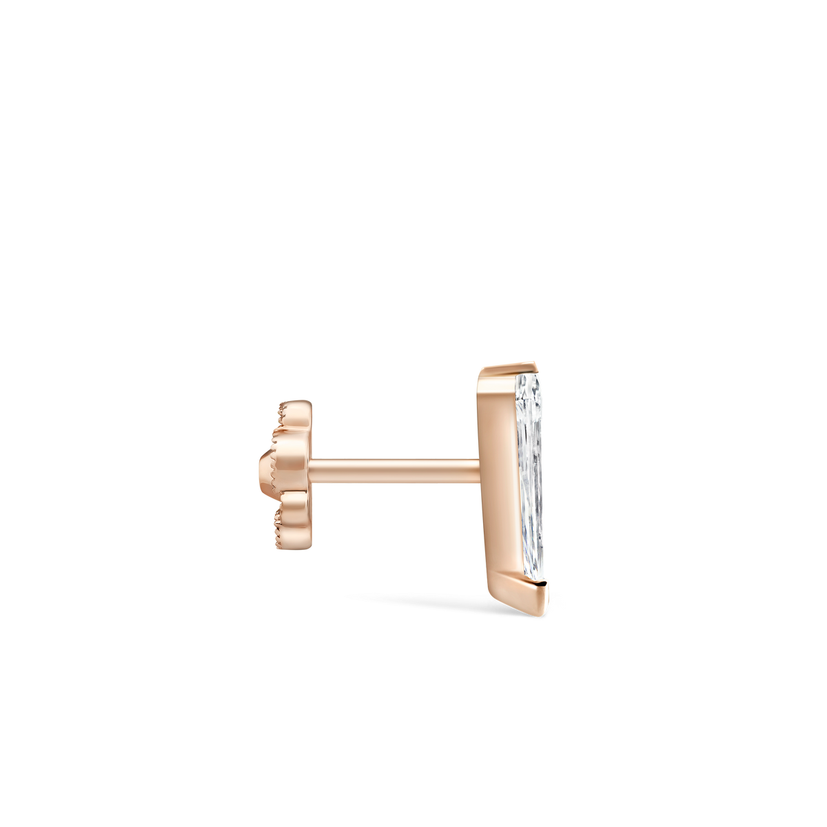 Low Profile Silhouette Diamond Threaded Stud Earring