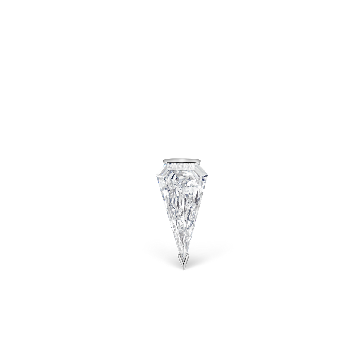 Low Profile Silhouette Diamond Threaded Stud Earring