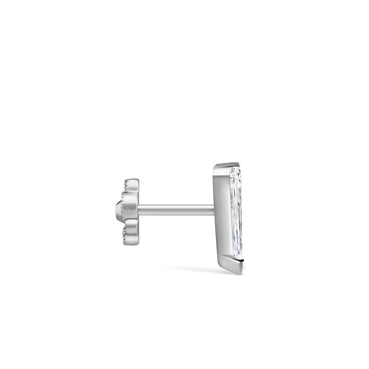 Low Profile Silhouette Diamond Threaded Stud Earring