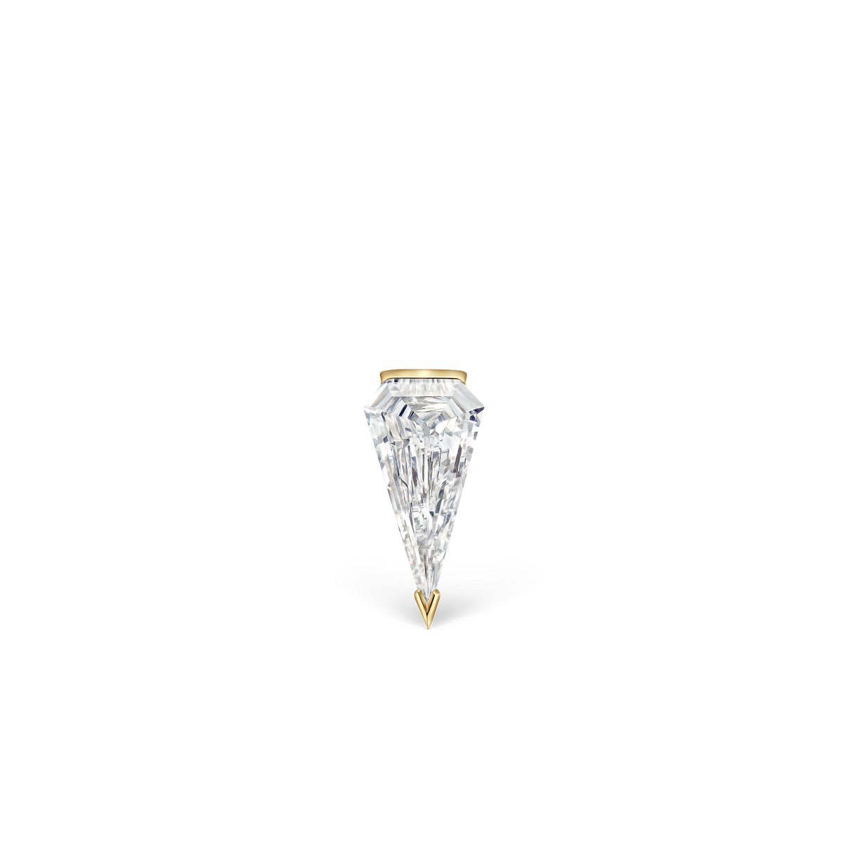Low Profile Silhouette Diamond Threaded Stud Earring