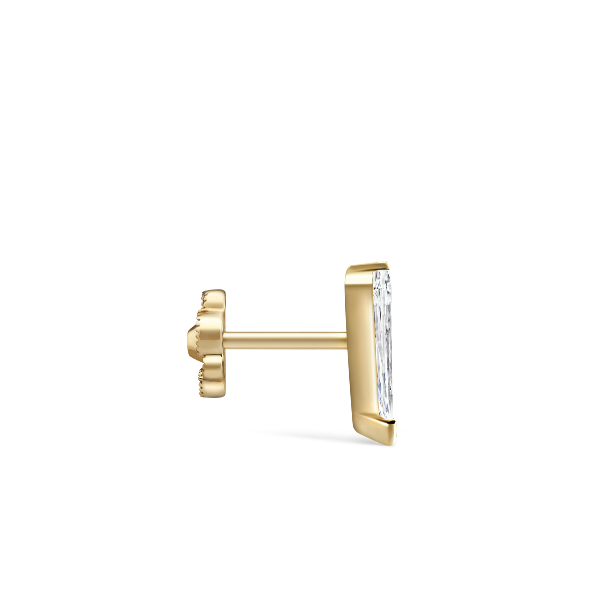 Low Profile Silhouette Diamond Threaded Stud Earring