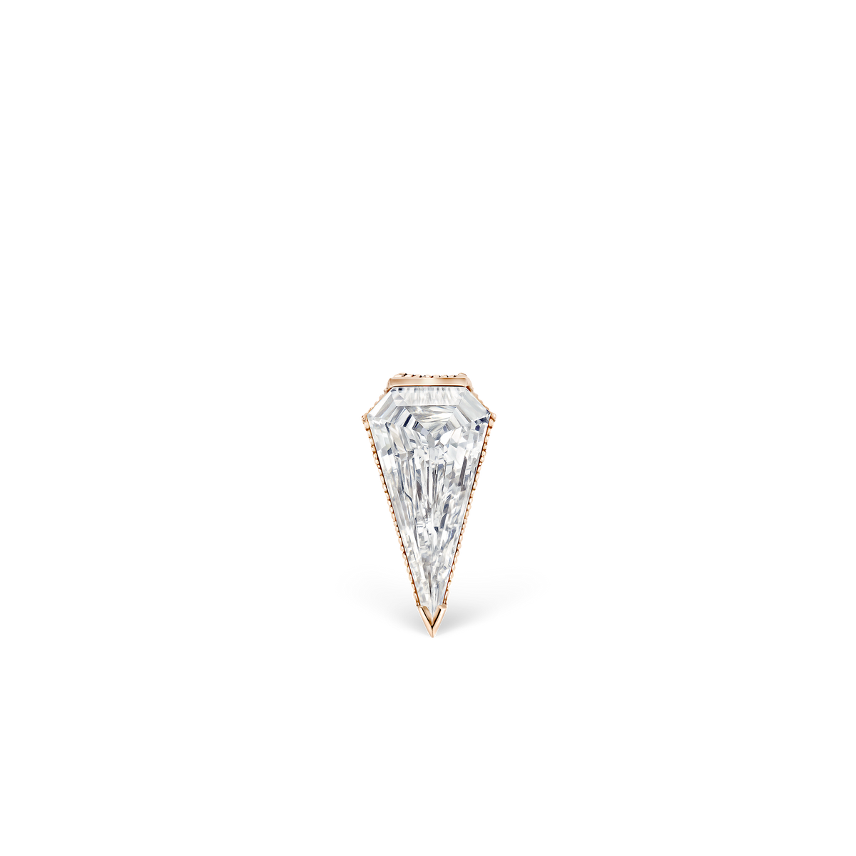 Engraved Silhouette Diamond Threaded Stud Earring