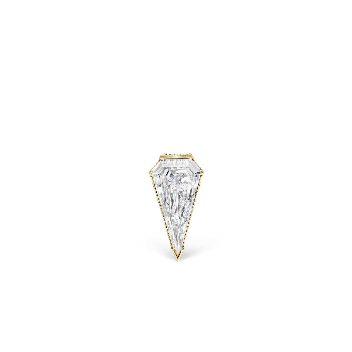 Engraved Silhouette Diamond Threaded Stud Earring